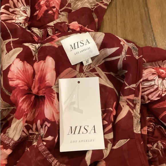 Misa Los Angeles Tayla floral ruffle cascade wrap midi maxi Dress NWT Revolve M - Picture 9 of 10